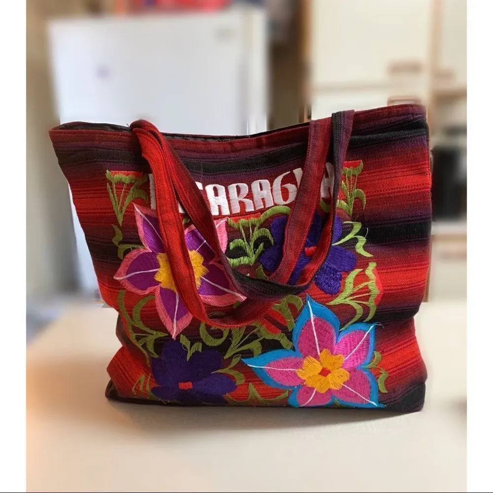Hand made bohemian style embroidery tote bag - Picture 2 of 4